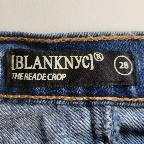 Blank NYC Reade Crop Patchwork High Rise Jeans Size 28 - Picture 11 of 13